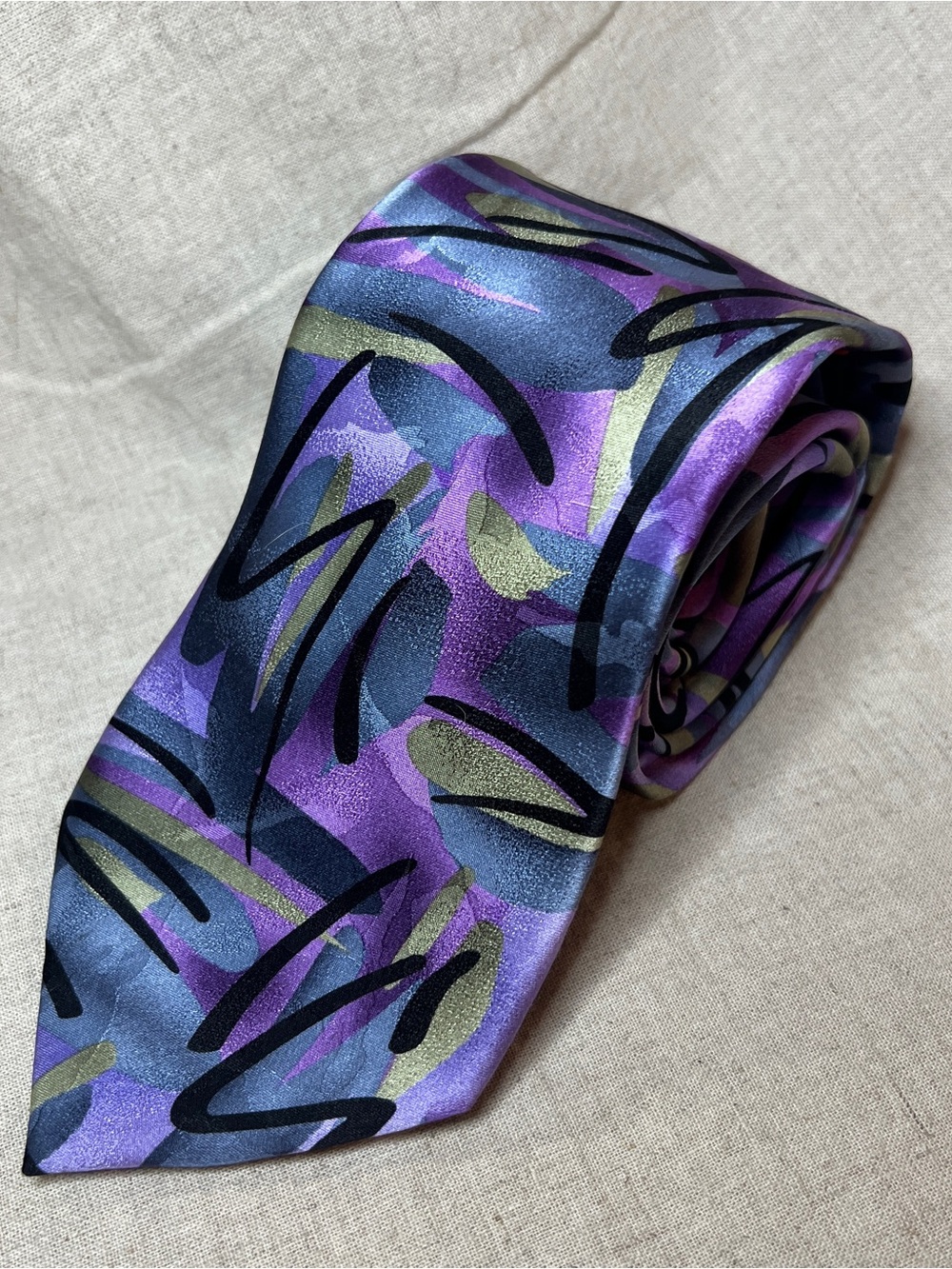 Jerry Garcia Tie Limited Edition Alligator Works Collection 46 Purple Abstract